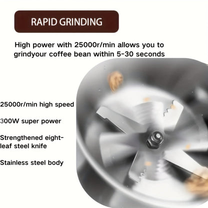 Electric Grain Grinder Mill, High-Speed Spice Coffee Herb Grinding Machine with Powerful Motor, Compact Design for Home Kitchen Use