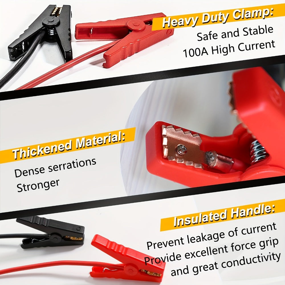 Jump Starter Cable Clip for 20V Tool Battery – 8AWG 5.9FT Portable Car Boost Cable 12V-24V, No Internal Battery Needed