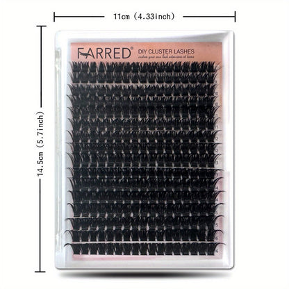D-Curl Lash Extensions Tray with 272 Pre-Grouped 100D Thick Clusters in Mixed 8-16mm Lengths