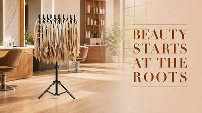 Braiding Hair Rack 144 Pegs Height Adjustable 2-Side Hair Extension Holder Stand with Tray – Foldable Portable Professional Braiding Station