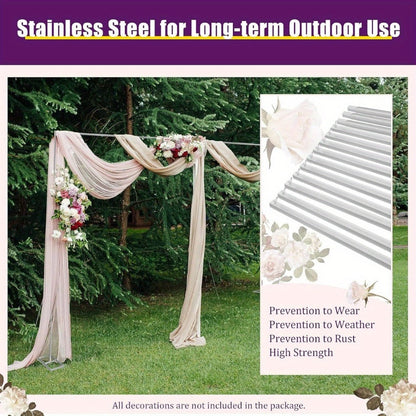 Backdrop Stand 20 x 10-Foot Stainless Pipe-and-Drape Frame with Three Square Bases and 15-Pole Kit