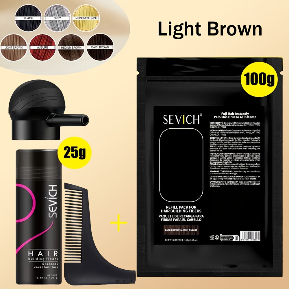 Hair Thickening Fibers Set 2-in-1 with Applicator Spray - Instant Volume & Fuller Look for Thinning Hair