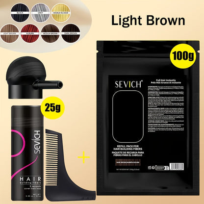 Hair Thickening Fibers Set 2-in-1 with Applicator Spray - Instant Volume & Fuller Look for Thinning Hair