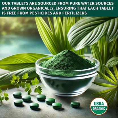 Organic Chlorella & Spirulina Tablets 720 Count, 4 Month Supply, 50/50 Superfood Blend, Cracked Cell Wall