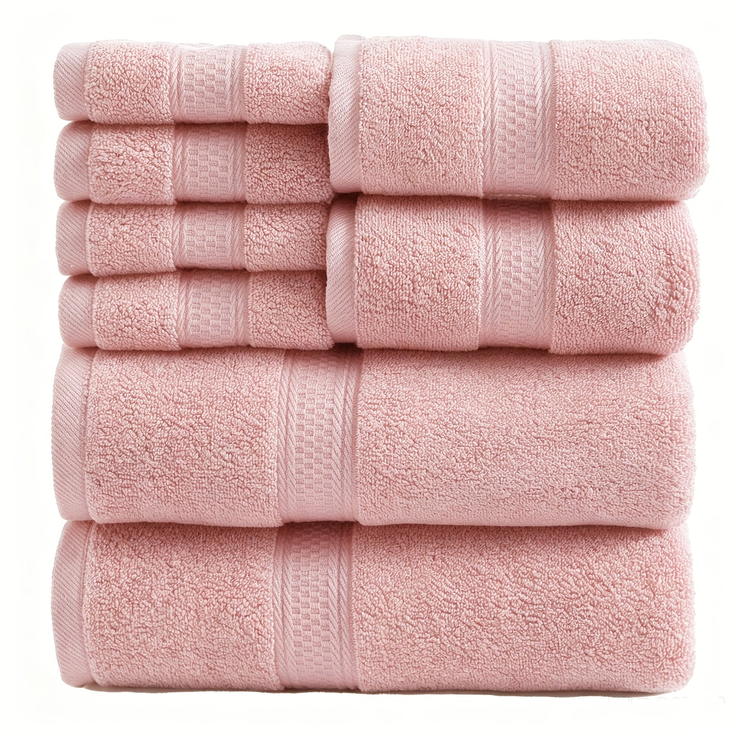 Towel Set 8 or 16 Piece Thickened Bath, Hand and Washcloth Collection in Multiple Solid Colors