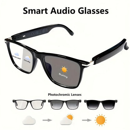 Smart Glasses Photochromic Audio Eyewear with Open-Ear Speaker, Microphone and Metal or Plastic Frames