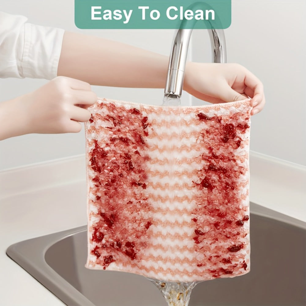 Microfiber Cleaning Cloths 18 Pack Ultra-Fine Fiber Reusable Dishwashing Cloths Knit Texture Multi-Color Assorted for Home Kitchen Dish