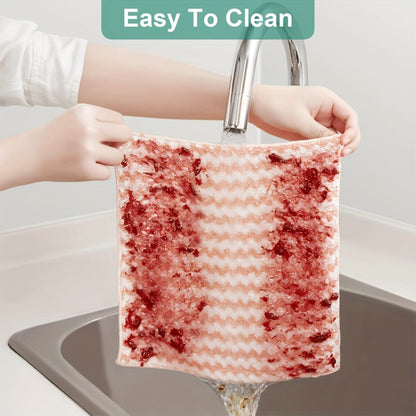 Microfiber Cleaning Cloths 18 Pack Ultra-Fine Fiber Reusable Dishwashing Cloths Knit Texture Multi-Color Assorted for Home Kitchen Dish