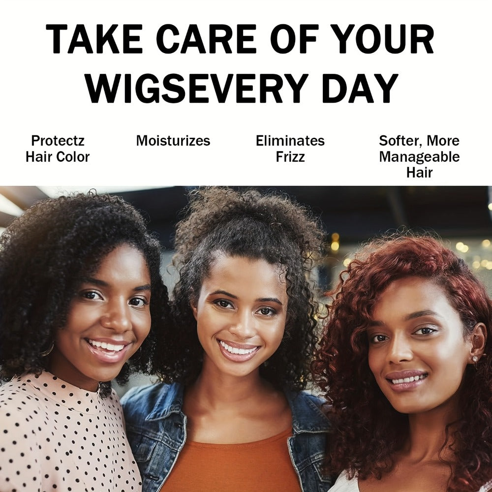 Wig Care Spray and Shampoo Set Anti-Frizz Deep Clean for Synthetic Human Hair & Braided Wigs
