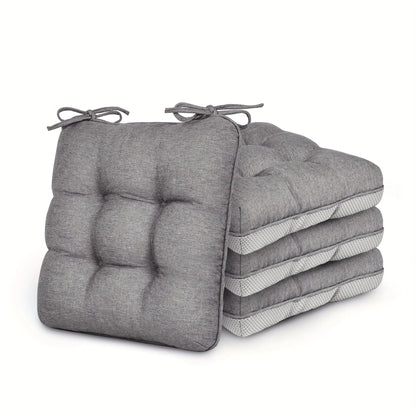 Memory Foam Chair Cushions 4/8 Pack, Non-Slip Seat Pads for Dining Chairs, Kitchen, Office & Patio – Indoor Outdoor Chair Pads M/L Size