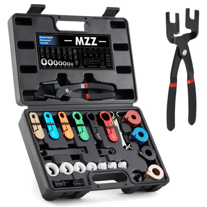 Fuel Line Disconnect Tool Kit 26pcs – Master Quick Disconnect Set with AC & Transmission Disconnect Pliers for Fuel Line Removal