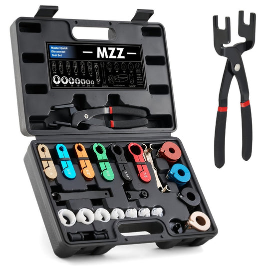 Fuel Line Disconnect Tool Kit 26pcs – Master Quick Disconnect Set with AC & Transmission Disconnect Pliers for Fuel Line Removal