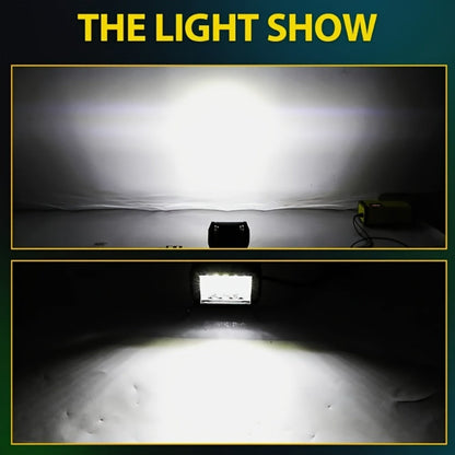 Off-Road LED Light Bar Kit 2x10 Inch Bar + 4x4 Inch Spot Lights – High-Intensity Driving Lights for Jeep Truck SUV Car 4x4 Off-Road