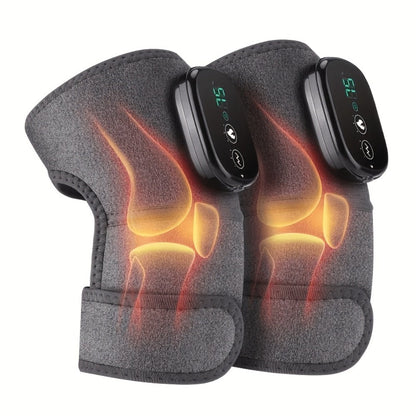 Knee Massager with Heat and Vibration, 3-in-1 Wireless Joint Massager for Knees, Shoulders & Elbows