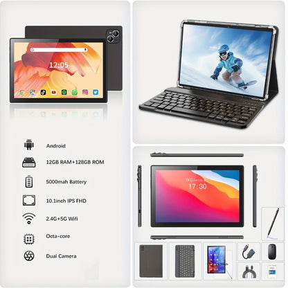 2-in-1 Tablet with Keyboard Mouse Stylus - Crelander 10 Inch Android Tablet 6GB RAM 128GB Storage for an Everyday Personal Care Routine