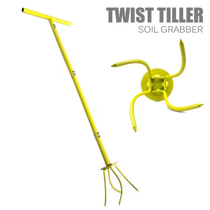 Garden Cultivator Manual Soil Loosener & Scarifier, Heavy-Duty Detachable Ergonomic Handle, Multi-Function Tool for Lawn Aeration