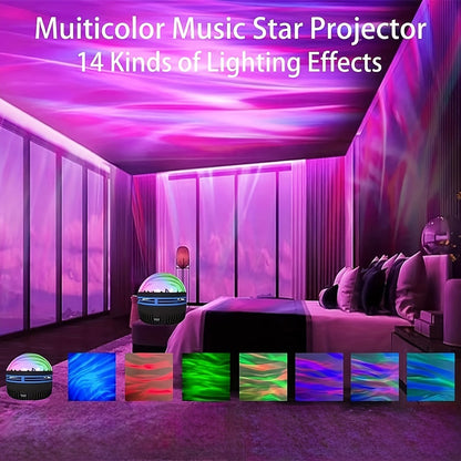 Star Projector Galaxy Night Light with Remote, Aurora Borealis LED Starry Sky Projector, 7 Lighting Effects for Bedroom