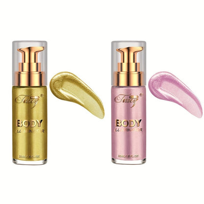 Liquid Luminizer Set of 2 Shimmer Highlighter for Face and Body Glow – All-in-One, for Makeup, Travel and Everyday Vanity Use