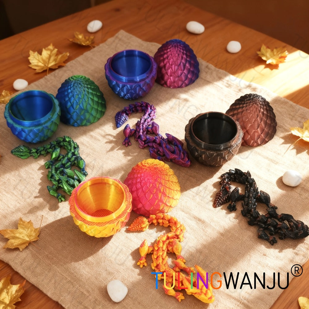 Dragon Egg Decorative Sculpture Set 40-Piece, 20 Mini Dragons & 20 Dragon Eggs Figurines, 4.92" Dragons & 2.2" Eggs