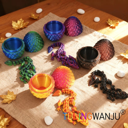 Dragon Egg Decorative Sculpture Set 40-Piece, 20 Mini Dragons & 20 Dragon Eggs Figurines, 4.92" Dragons & 2.2" Eggs