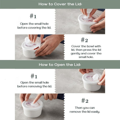 Souffle Dishes Set of 6 Porcelain Ramekins with Lids 8oz Creme Brulee Cups Custard Cups for Entryways, Bedrooms and Living Spaces