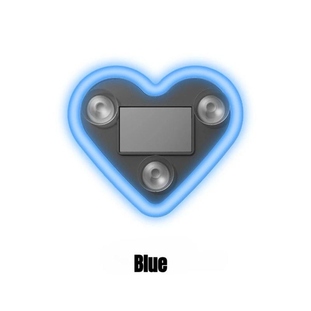 Car Interior Neon Heart Lights Solar USB Rechargeable 5 Lighting Modes Vibration-Sensing Auto On/Off Dashboard Decoration for Cars Trucks