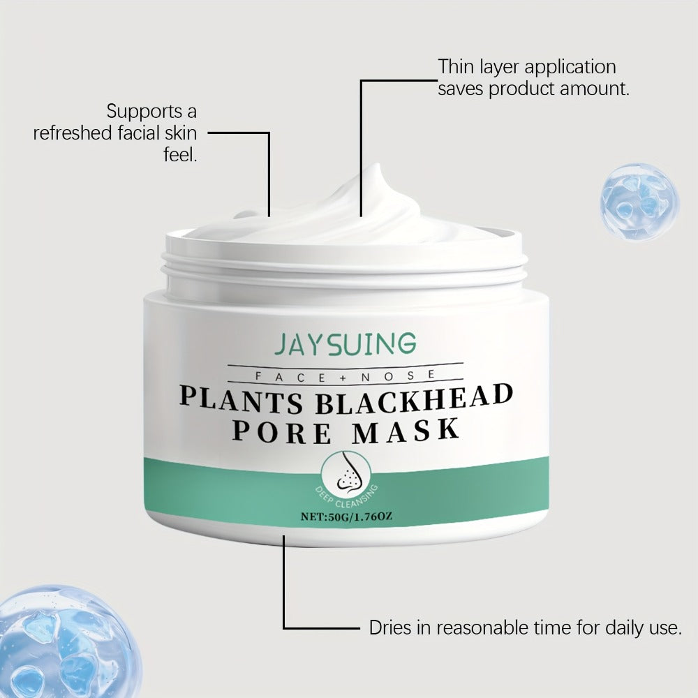 Blackhead Peel-Off Nose Mask 50g with Hyaluronic Acid, Salicylic Acid & Aloe Essence, Deep Pore Cleansing Strips for Smooth Skin