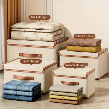 Foldable Storage Bins with Lids 2-Pack, Large Collapsible Clothes Organizer with Flip-Top Closure – Under Bed Storage for Bedroom, Closet