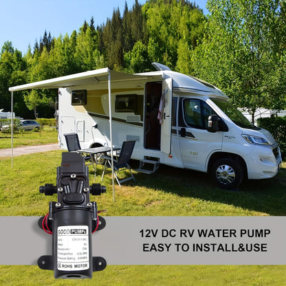 12V Self-Priming Water Pump 130PSI – High Pressure Portable Electric Pump for Car Wash, RV, Camper Van & Water Pressurization (1/2/3 Pack)