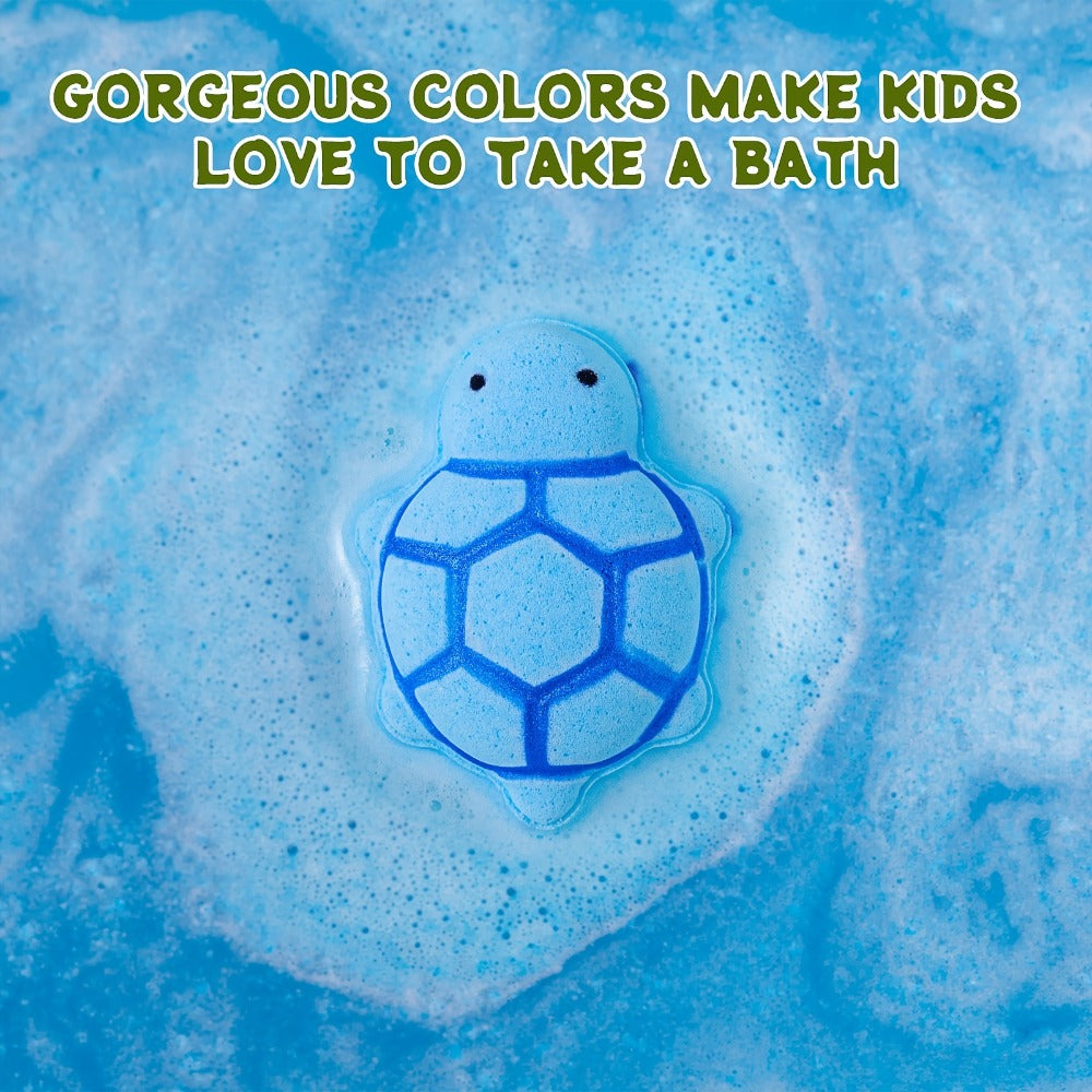 Bath Bombs for Kids with Surprise Toys Inside 9 Pack – Turtle Shaped Bubble Bath Balls with Rose Scent & Hidden Toy for Kids