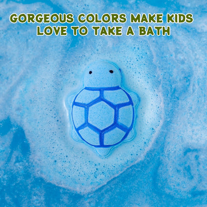 Bath Bombs for Kids with Surprise Toys Inside 9 Pack – Turtle Shaped Bubble Bath Balls with Rose Scent & Hidden Toy for Kids