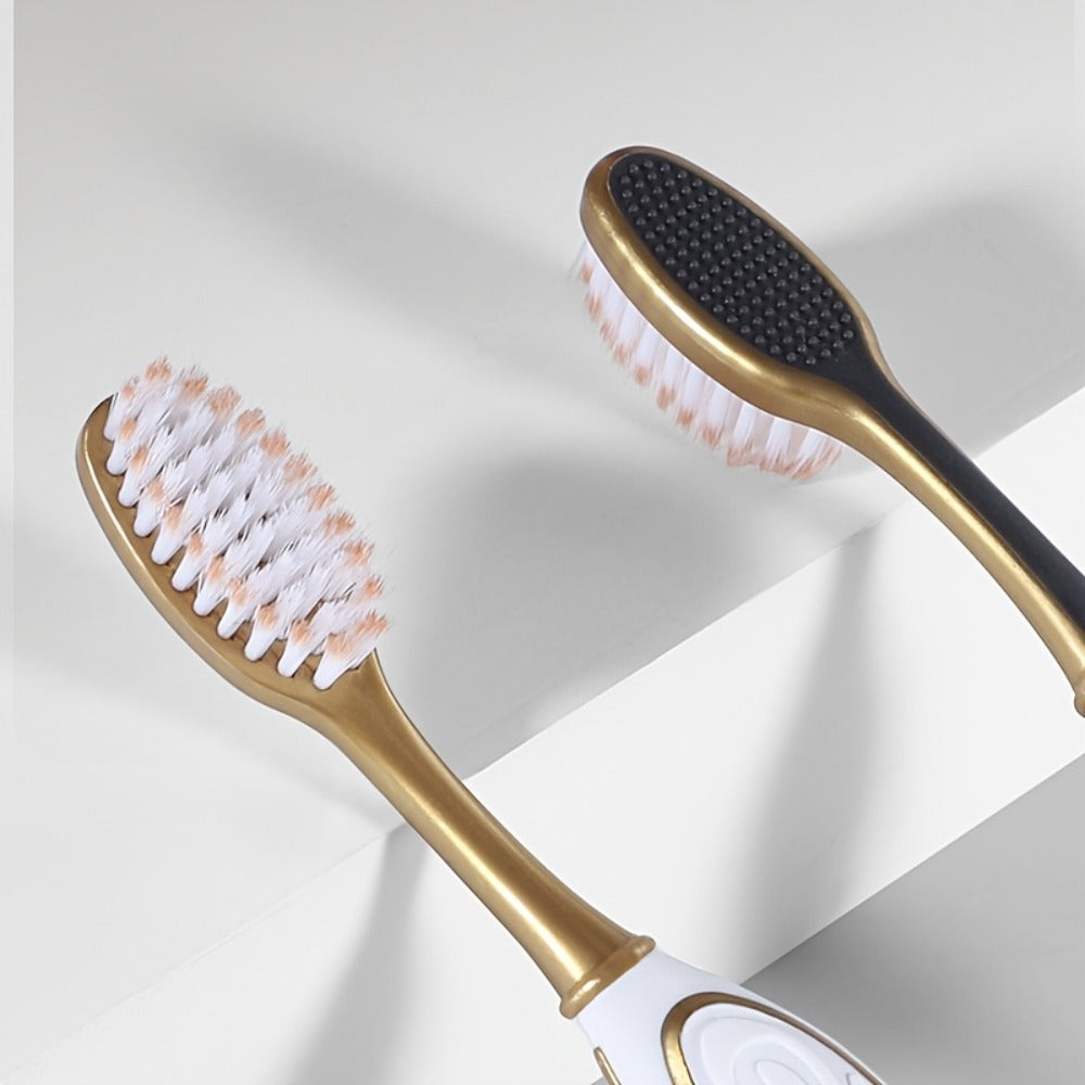 Gloryin Soft Bristle Toothbrush Set Anti-Slip Olive Handle Full Size Head Gentle Gum Care Daily Oral Hygiene