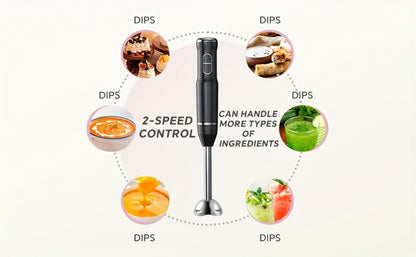 Corded Immersion Blender with Stainless-Steel-Look Blending Head, Two Controls and 38cm Height