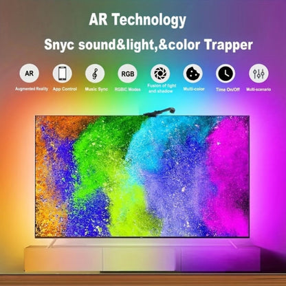 RGB TV Backlight LED Strip Kit, 149.61 Inches with Top-Mounted Screen Sensor, Control Module and App Interface