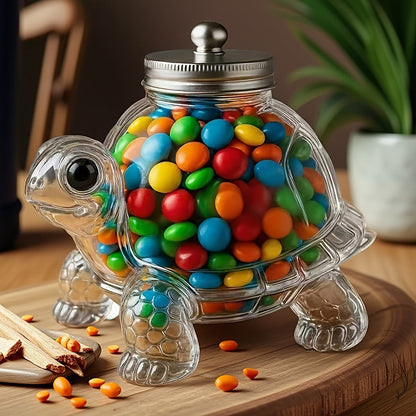 Food Storage Containers Borosilicate Glass Cookie Jar with Lock-Top Lid in Sea Turtle or Owl Designs