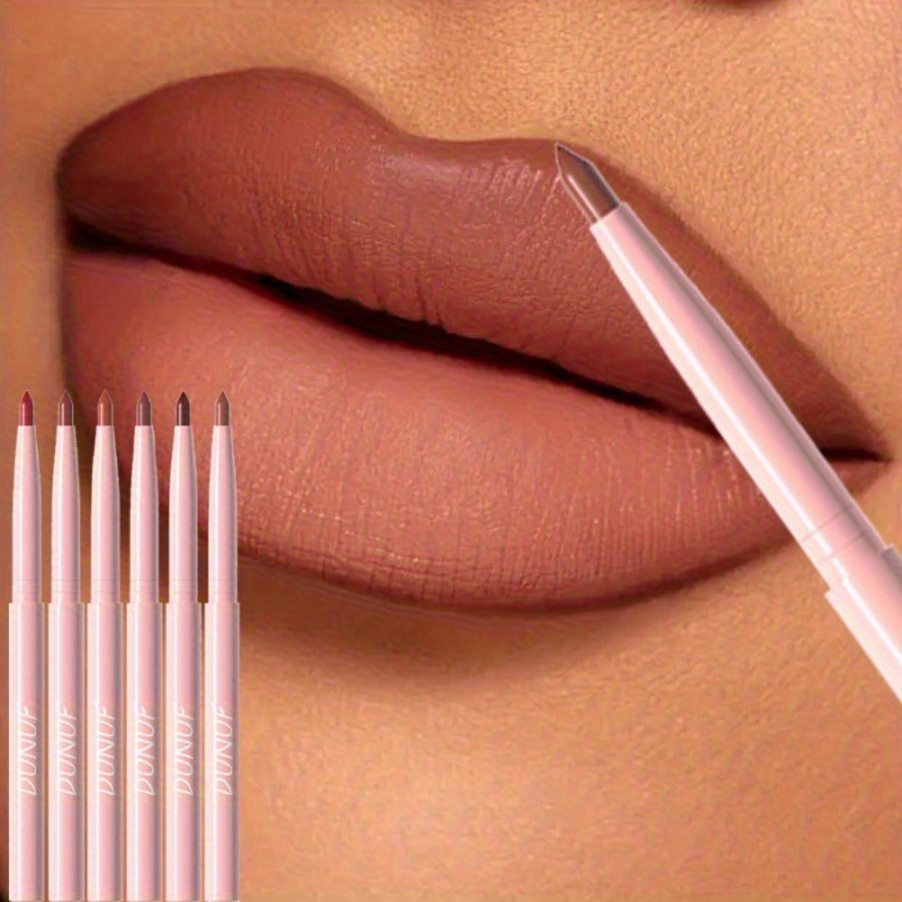 Waterproof Lip Liner Set 12 Pcs 2-in-1 Matte Lipstick Pencil Long Lasting Rich Pigment Smooth Glide Lip Color Kit Nude to Bold Shades