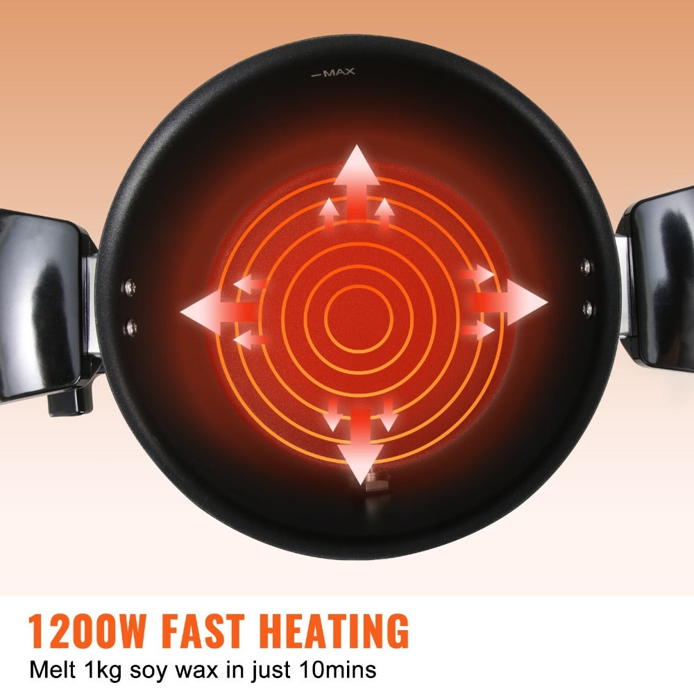 Wax Melter for Candle Making 5.5L Large Electric Wax Melting Pot with Easy Pour Spout, 1200W Fast Heating