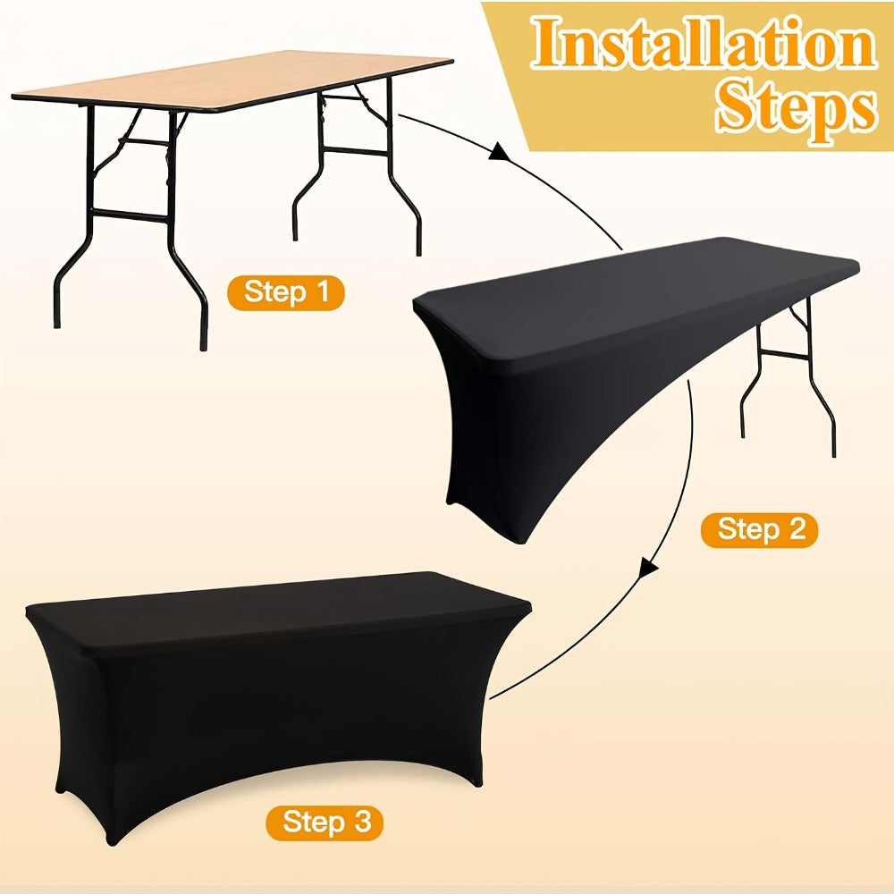 Spandex Tablecloth for 6 ft Rectangle Tables, Elastic Fitted Table Cover for Events, Parties, Weddings & Banquets