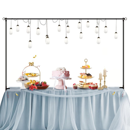 Table Balloon Arch Stand with Clamps & Adjustable Rod – Metal Backdrop Frame Kit for Wedding, Birthday, Baby Shower, Halloween