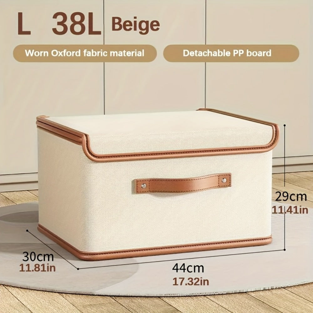 Foldable Storage Bins with Lids 2-Pack, Large Collapsible Clothes Organizer with Flip-Top Closure – Under Bed Storage for Bedroom, Closet