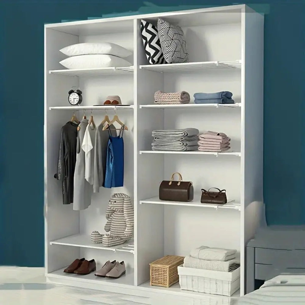 Adjustable Tension Shelf Rod Metal Storage Rack Expandable 18.9-31.5 Inch Closet Organizer for Home Cooking, Dining and Outdoor Meals