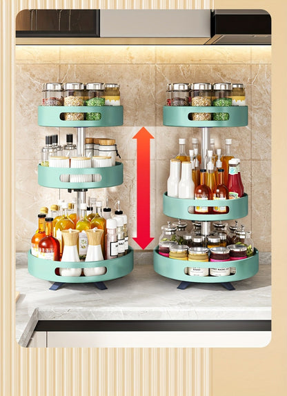 Rotating Spice Rack Double Layer Stainless Steel Countertop Corner Seasoning Storage for Laundry Rooms, Closets and Home Organization
