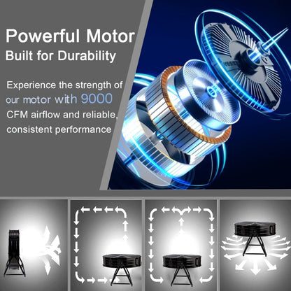 Industrial Floor Fan 24 Inch 9000 CFM Drum Fan 3-Speed 360 Degree Tilt with Casters for Entryways, Bedrooms and Living Spaces