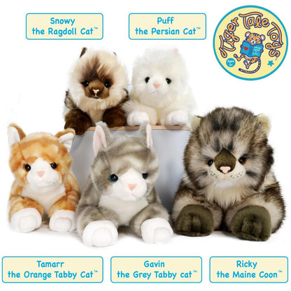 Maine Coon Cat Stuffed Animal Plush 16 Inch Super Realistic Cat Plush Toy High Quality for Entryways, Bedrooms and Living Spaces