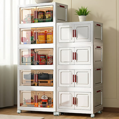 Stackable Plastic Storage Box with Flip Lid, Large Multifunctional Rectangular Organizer for Home & Office