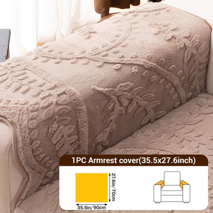 Sofa Cover Quilted Plush-Texture Panels in 35.5-Inch Width for 1 to 4 Seats, Backrest or Armrest