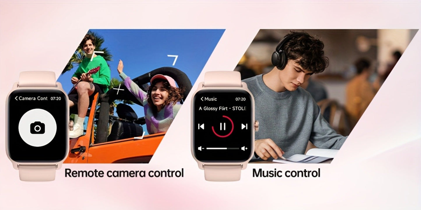 Smartwatch with Built-in Alexa FAWEIO 1.8" HD Touch Screen, Bluetooth Calling, 100+ Sport Modes, Fitness Tracker Heart Rate Sleep