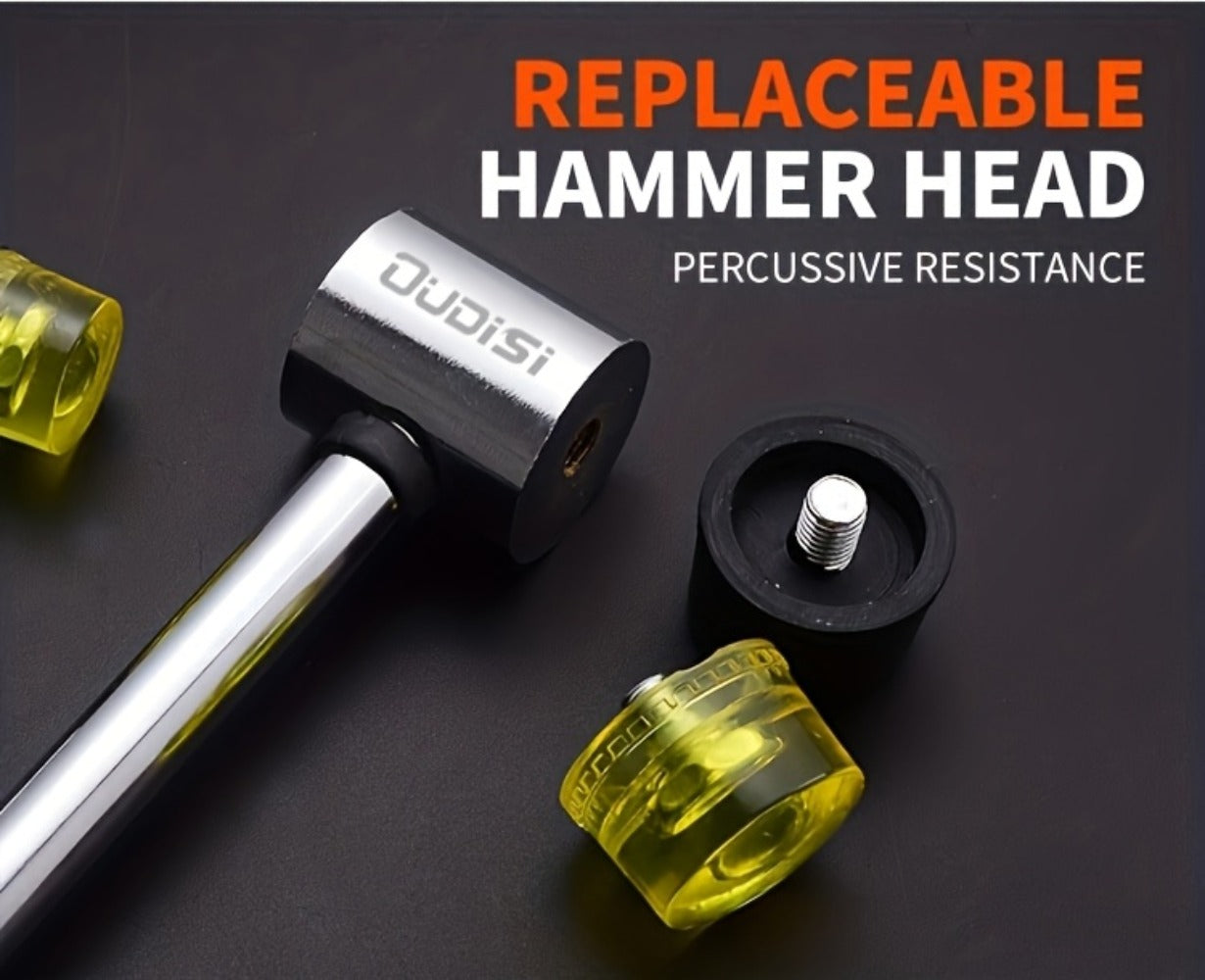 Double-Head Rubber Mallet – Plastic Installation Hammer with Rubber Handle, Rebound-Proof Soft Mallet for Floor Installation, Tile, Jewelry