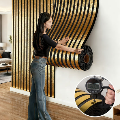 Luxury Mirror 3D Wallpaper Roll Self Adhesive Peel and Stick PVC Vinyl Film Grid Vertical, for Entryways, Bedrooms and Living Spaces
