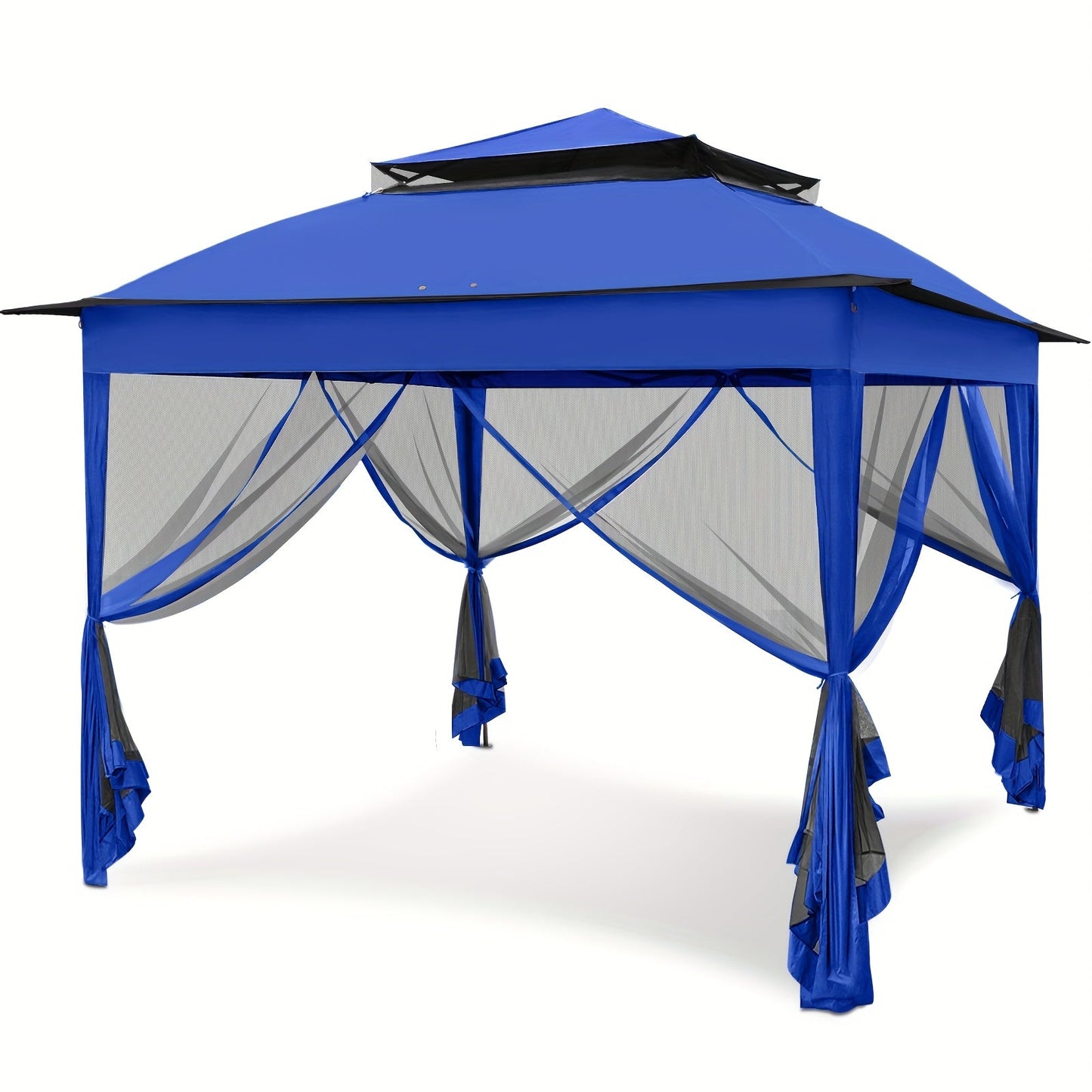 Instant Gazebo Tent 11x11 FT Mosquito Netting No Assembly Required for Garden, Yard and Pest Management